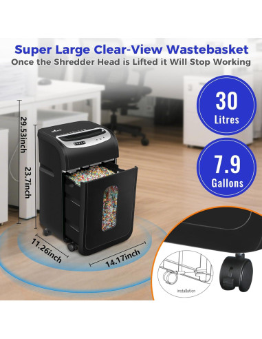 Destructora de Papel Micro-Corte OFITECH 18 Hojas 30L P-4