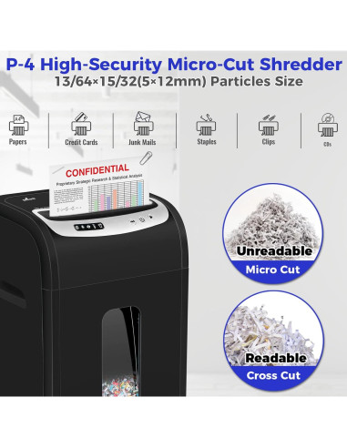Destructora de Papel Micro-Corte OFITECH 18 Hojas 30L P-4