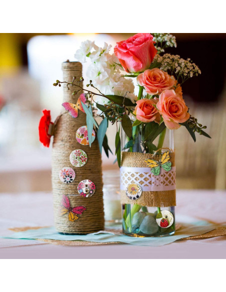 250 Botones de Madera Vintage WILLBOND - 15mm a 25mm