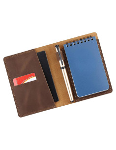 Cubierta de Cuero Fasjosma para Cuaderno 3x5" Marrón