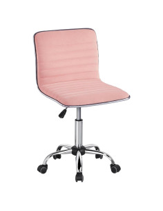 Silla de Tocador Giratoria Yaheetech Terciopelo Durazno Ajustable