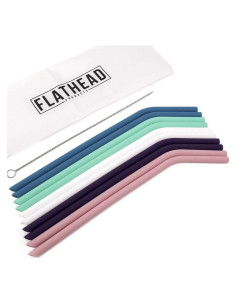 Popotes de Silicona Reutilizables Flathead - Juego de 10