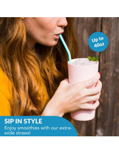 Popotes de Silicona Reutilizables Flathead - Juego de 10 2