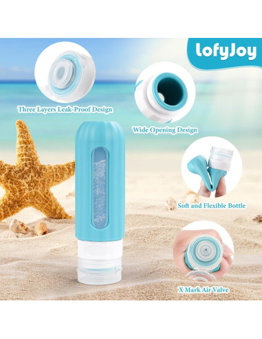 Botellas de Silicona Reutilizables LofyJoy 89 ml Aprobadas TSA