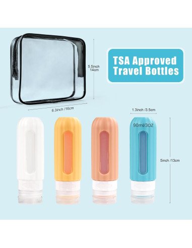 Botellas de Silicona Reutilizables LofyJoy 89 ml Aprobadas TSA