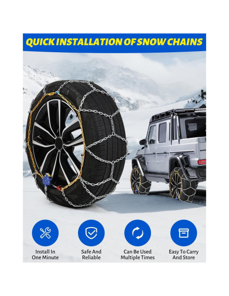 Cadenas de Nieve Artizles HKN80 para Neumáticos SUV - Instalación Rápida
