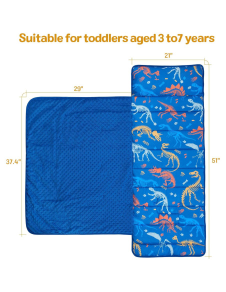 Colchoneta para Siesta Deppon con Almohada y Manta - Dinosaurios