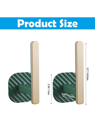 Soportes de Cortina Kinktons - Ganchos Retráctiles Verde - Paquete de 2