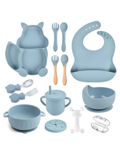 Juego de Alimentación de Silicona mraisebossup 15 Piezas Azul