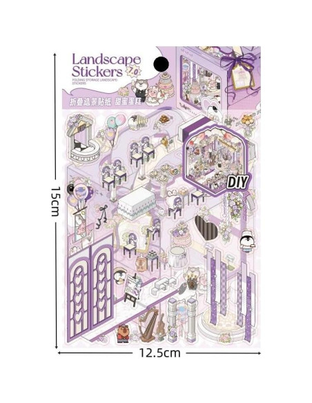 Pegatinas 3D DIY Affoto - 4 Conjuntos de Escenas Creativas