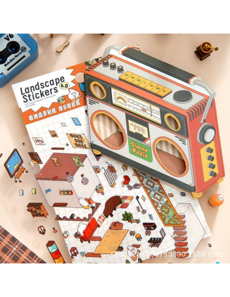 Pegatinas 3D DIY Affoto - 4 Conjuntos de Escenas Creativas