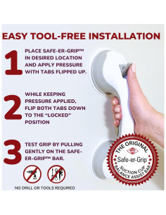 Barra de Agarre Ventosas Safe-er-Grip 30.48 cm Baño Ducha 2