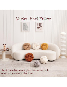 Almohada Nudo Redonda Vdoioe 35 cm Marrón Decorativa Suave 2