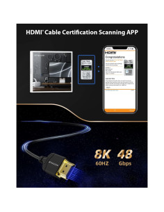 Cable HDMI 8K Ultra Delgado Stouchi 1m Certificado 48Gbps 2