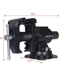 Morsa de Banco Rotativa Homonova 5" con Base Giratoria 360 2