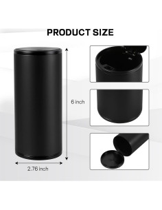 Basurero Portátil para Auto Hovom Mini, A Prueba de Fugas, Negro 2