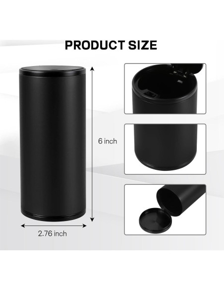 Basurero Portátil para Auto Hovom Mini, A Prueba de Fugas, Negro
