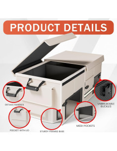 Organizador de Maletero Plegable ZMCN 60L Beige con Tapa 2