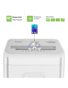 Destructora de Papel Aurora AU1270XB 12 Hojas P-4 Corte Cruzado 2