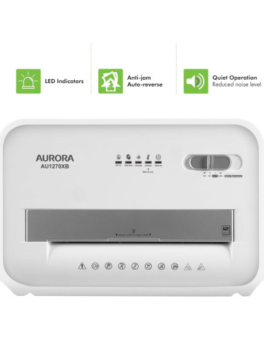 Destructora de Papel Aurora AU1270XB 12 Hojas P-4 Corte Cruzado