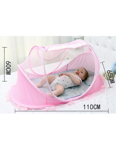 Cama portátil plegable para bebés Fafeicy 110x60 cm rosa