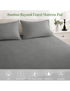 Protector de Colchón Twin Softhour Impermeable 3D Gris Oscuro 2