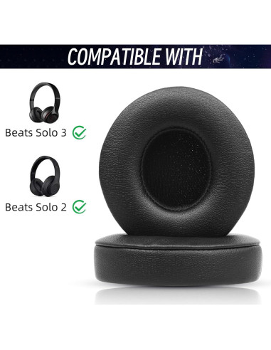Almohadillas de Reemplazo para Auriculares Beats Solo 2/3 - Negro