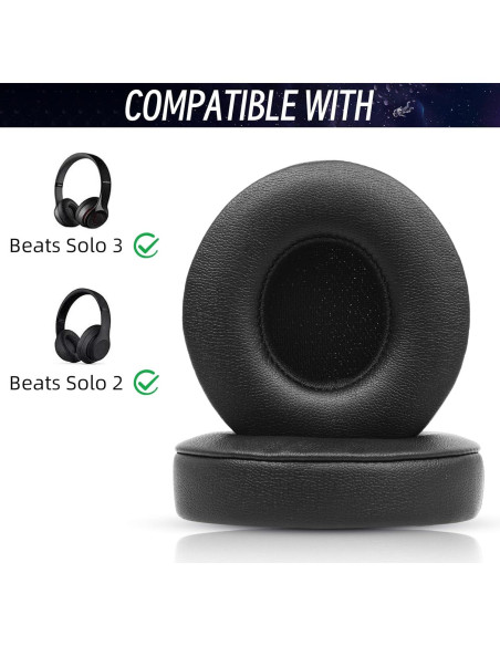 Almohadillas de Reemplazo para Auriculares Beats Solo 2/3 - Negro