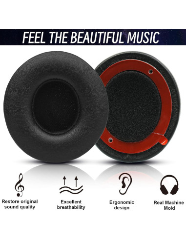 Almohadillas de Reemplazo para Auriculares Beats Solo 2/3 - Negro