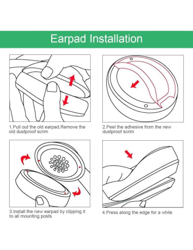 Almohadillas de Reemplazo para Auriculares Beats Solo 2/3 - Negro