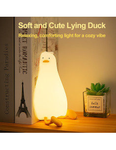 Lámpara Nocturna Pato Aplastable Kibbidea Silicona Recargable 2