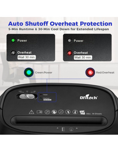 Destructora de papel VidaTeco corte cruzado 14 hojas 6.27 kg