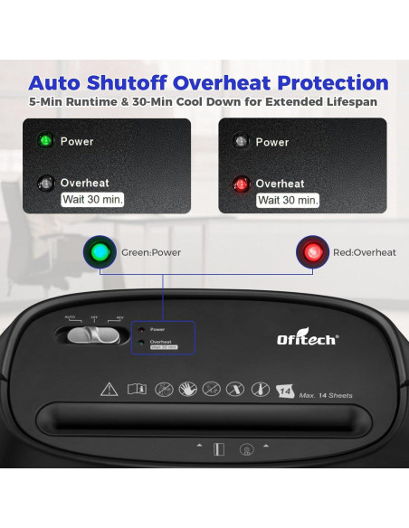 Destructora de papel VidaTeco corte cruzado 14 hojas 6.27 kg