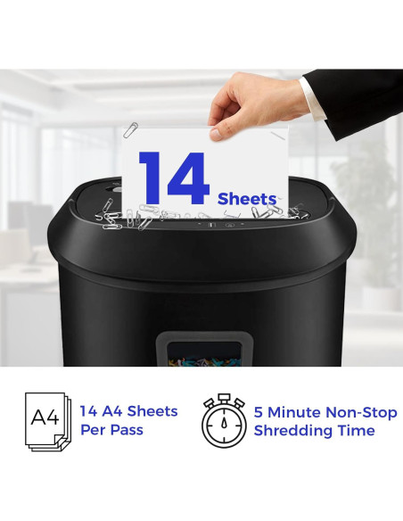 Destructora de papel VidaTeco corte cruzado 14 hojas 6.27 kg