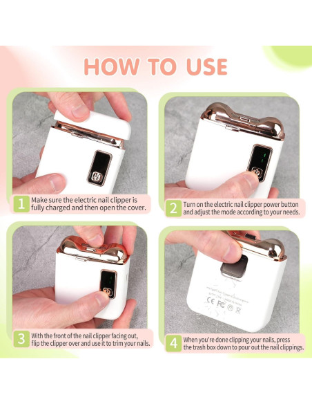 Cortador de Uñas Eléctrico Northlet con Luz LED - Blanco