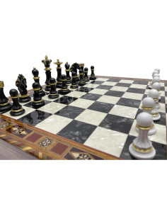 Juego de Ajedrez de Madera Antochia - Tablero 42x42cm, Piezas Pintadas a Mano 2