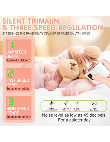 Cortador de Uñas Eléctrico Northlet con Luz LED - Blanco