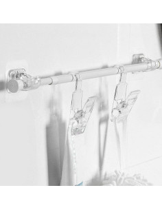 Soporte de Barra de Cortina Faddare 8 Pcs Adhesivos Transparentes 2