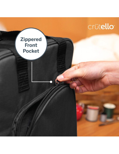 Funda para Máquina de Coser Crutello Negra - Universal con Bolsillos