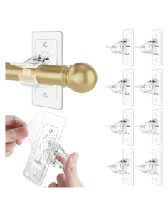 Soportes Adhesivos para Varillas de Cortina Goabroa - 8 Piezas