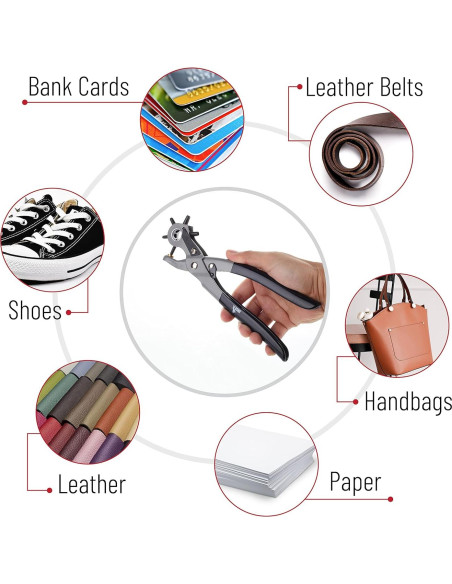 Herramienta de Perforación de Agujeros de Cuero UNCO LHP01