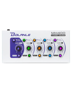 Mini Mezclador de Audio Bolanle MH400, 4 Canales, Bajo Ruido