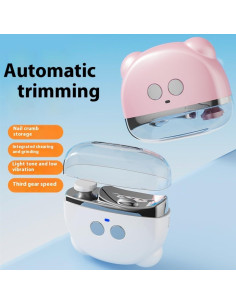 Cortauñas eléctrico 2 en 1 Xquyk con luz LED y 3 velocidades 2