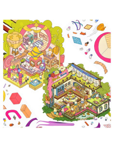 Set de Pegatinas 3D Casa DIY BROVITI - 2 Escenas Creativas