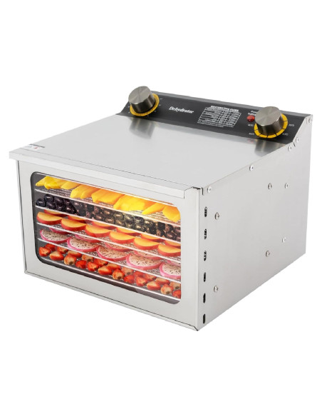 Deshidratador de Alimentos Ongniong 6 Bandejas 400W Acero Inoxidable
