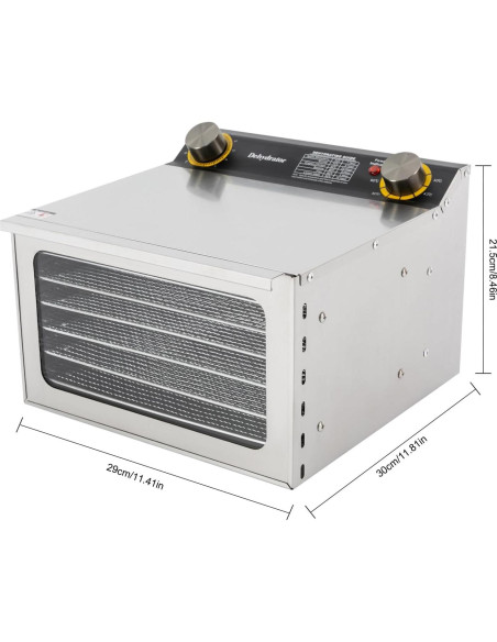 Deshidratador de Alimentos Ongniong 6 Bandejas 400W Acero Inoxidable