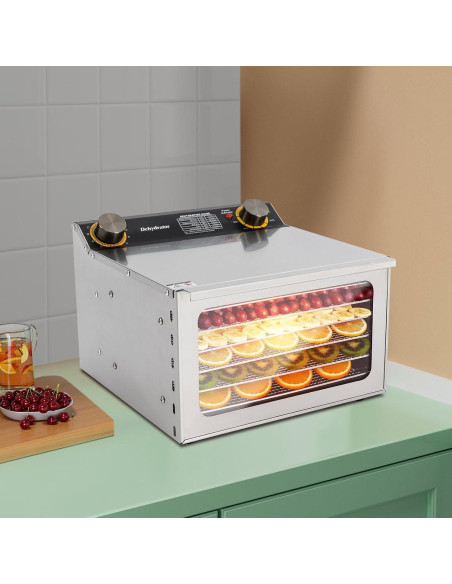 Deshidratador de Alimentos Ongniong 6 Bandejas 400W Acero Inoxidable