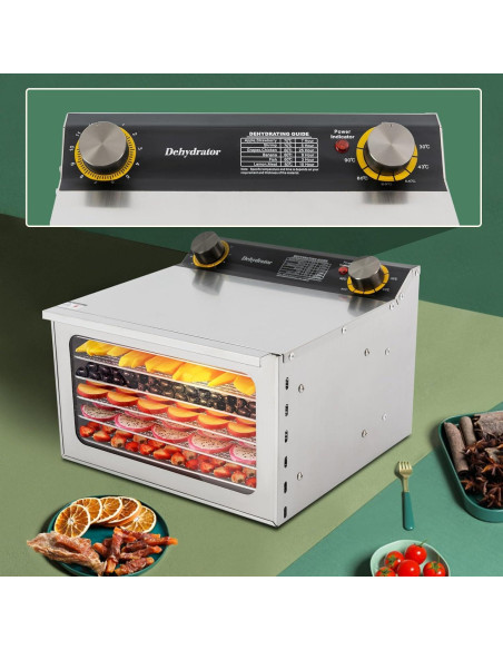 Deshidratador de Alimentos Ongniong 6 Bandejas 400W Acero Inoxidable