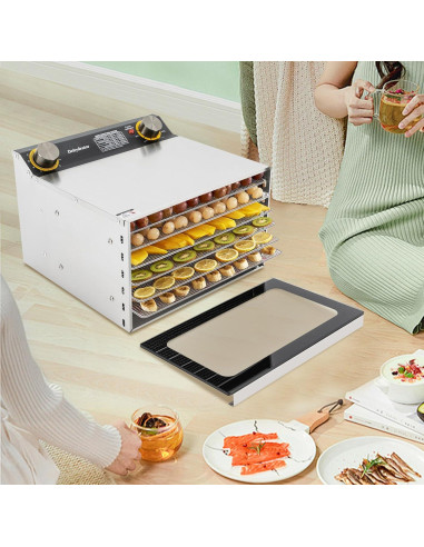 Deshidratador de Alimentos Ongniong 6 Bandejas 400W Acero Inoxidable