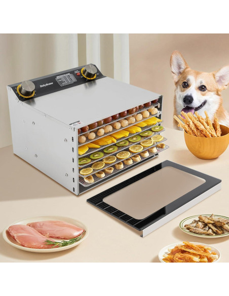 Deshidratador de Alimentos Ongniong 6 Bandejas 400W Acero Inoxidable
